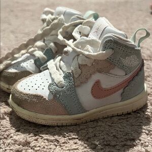 Jordan Kids White and Tan Sneakers